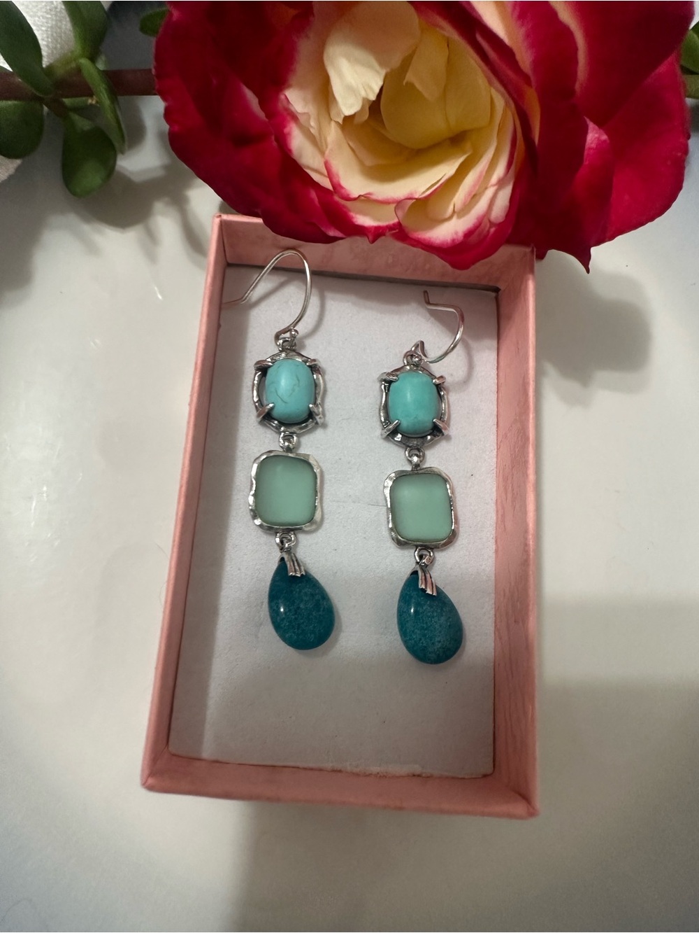 Silpada sterling silver 925  Teal & Mint Triple Drop